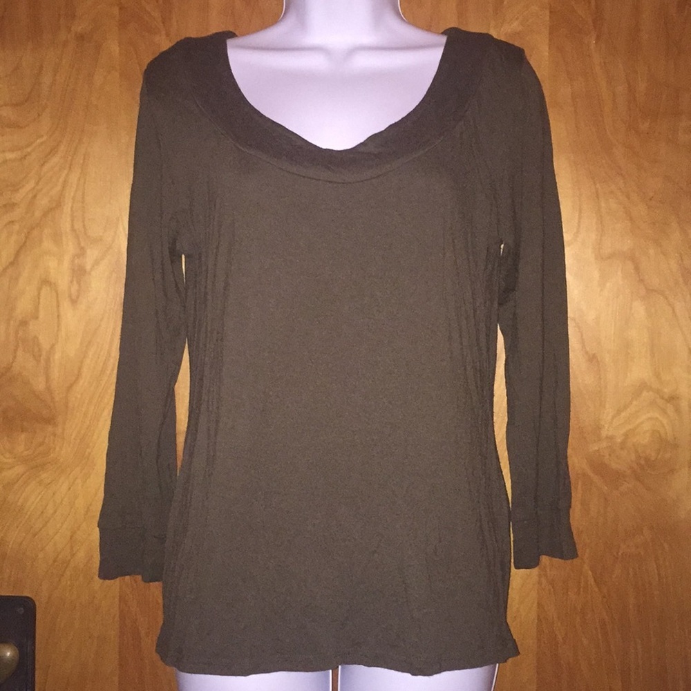 Masai Clothing Company Brown/Olive Boatneck Shirt Size Medium